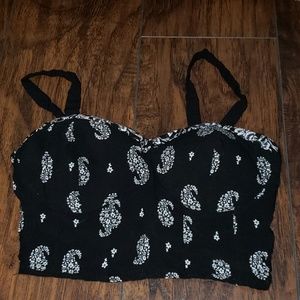 Black and white bra/crop top